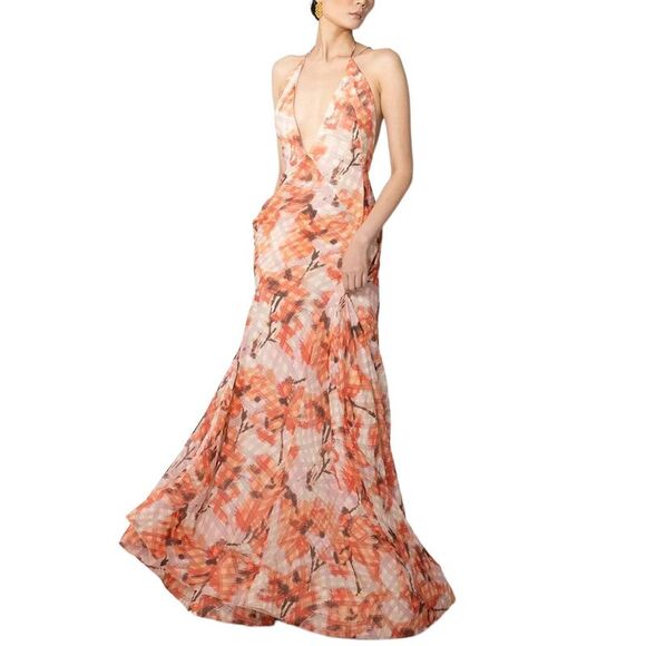 Sau Lee WomensCalista Dress Orange